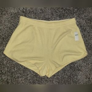 Aerie|NWT| Super Soft Butter Yellow Ribbed Shorts